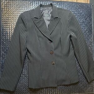 Women's Black Pinstripe Blazer